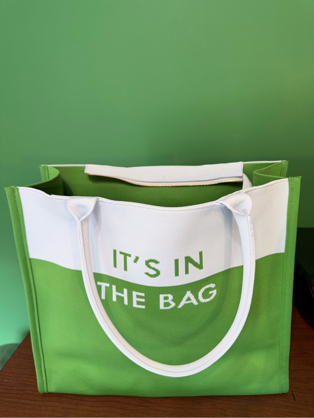 Kate Spade x Target "It's in the Bag" Canvas Tote – Green & White - Picture 1 of 4
